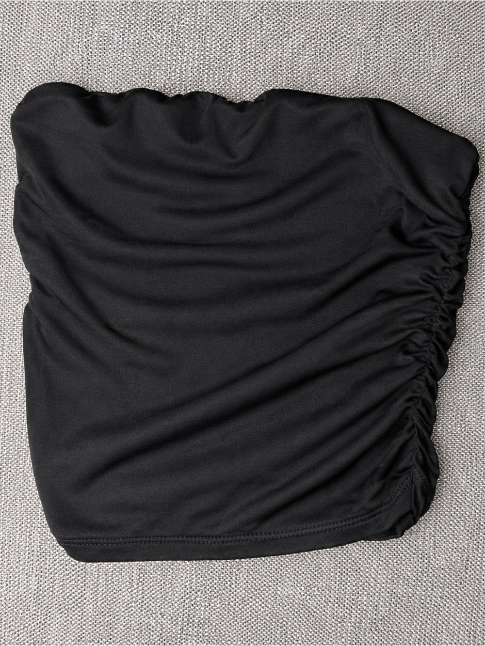 Fraded Rose Black Ruched Strapless Tube Top Size S
